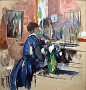 Lady in Blue in front of a Mirror (1914)