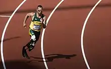 Image 30Oscar Pistorius, running in the first round of the 400 m at the 2012 Olympics (from Track and field)