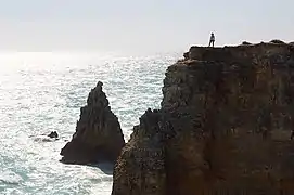 Limestone cliff formations near the lighthouse.